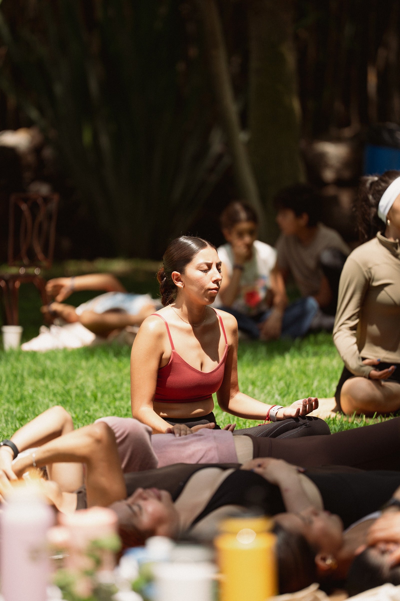 Meditación durante la experiencia wellness